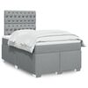 vidaXL Sommier &agrave; lattes de lit avec matelas Gris clair 120x200cm Tissu