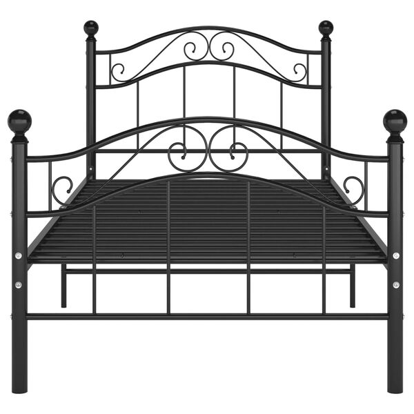 vidaXL Cadre de lit sans matelas noir m&eacute;tal 100x200 cm