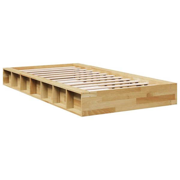 vidaXL Cadre de lit sans matelas 90x200 cm bois massif de ch&ecirc;ne