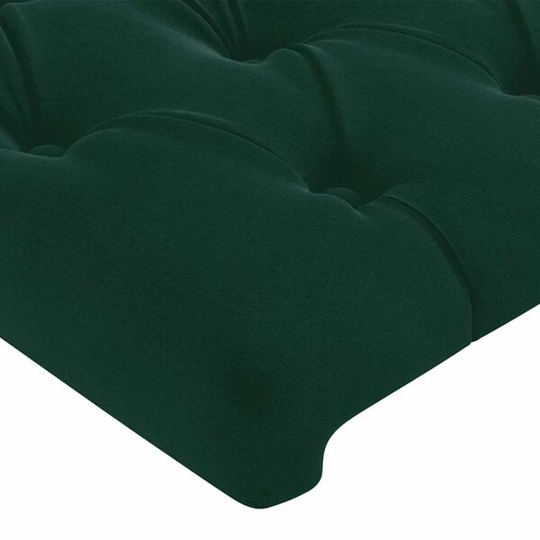 vidaXL T&ecirc;te de lit Vert fonc&eacute; 90x7x78/88 cm Velours