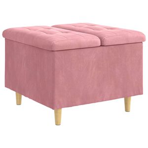 vidaXL Tabouret bouton avec coussin Rose 60 x 60 x 45 cm Velours