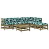 vidaXL Salon de jardin 7 pcs avec coussins bois de pin impr&eacute;gn&eacute;