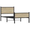 vidaXL Cadre de lit en m&eacute;tal sans matelas ch&ecirc;ne sonoma 100x190 cm