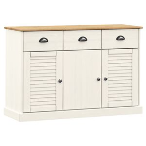 vidaXL Buffet avec tiroirs VIGO 113x40x75 cm blanc bois massif de pin