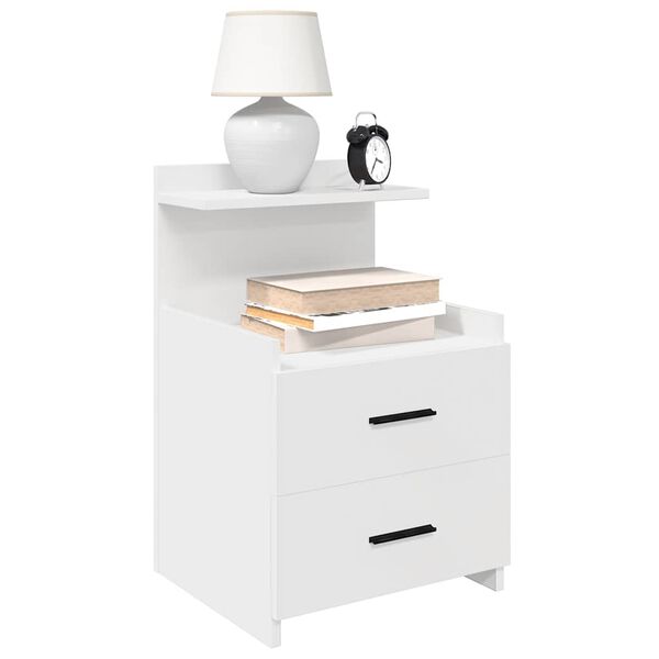 vidaXL Tables de chevet 2 pièces avec 2 tiroirs Blanc 40 x 36,5 x 62 cm
