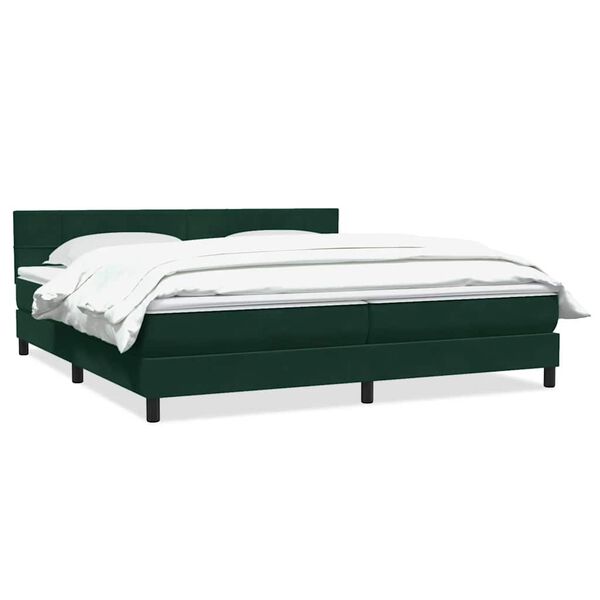 vidaXL Sommier &agrave; lattes de lit et matelas vert fonc&eacute; 180x220cm velours