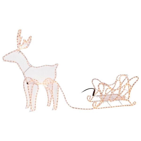 Ambiance Cordon lumineux de No&euml;l Renne et tra&icirc;neau 14 m