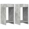 vidaXL Support de Plante 2 pi&egrave;ces Gris b&eacute;ton 30 x 30 x 60 cm