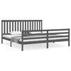 vidaXL Cadre de lit sans matelas gris 200x200 cm bois massif