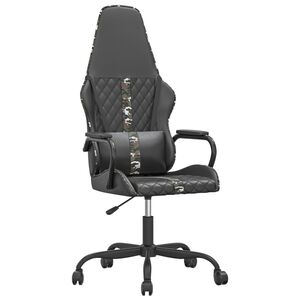 vidaXL Chaise de jeu Noir et camouflage Similicuir