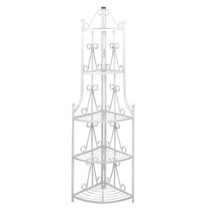 &Eacute;tag&egrave;re d&rsquo;angle pour plantes en blanc