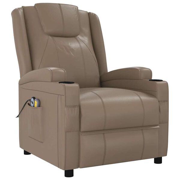 vidaXL Fauteuil de massage &eacute;lectrique Cappuccino Similicuir
