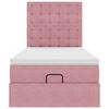 vidaXL Cadre de lit ottoman avec matelas rose 80x200 cm velours
