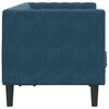 vidaXL Canap&eacute; Chesterfield avec traversins 2 places bleu velours