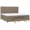 vidaXL Sommier &agrave; lattes de lit avec matelas Taupe 200x200 cm Tissu