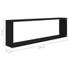 vidaXL &Eacute;tag&egrave;res cube murales 4 pcs noir 100x15x30 cm bois d'ing&eacute;nierie