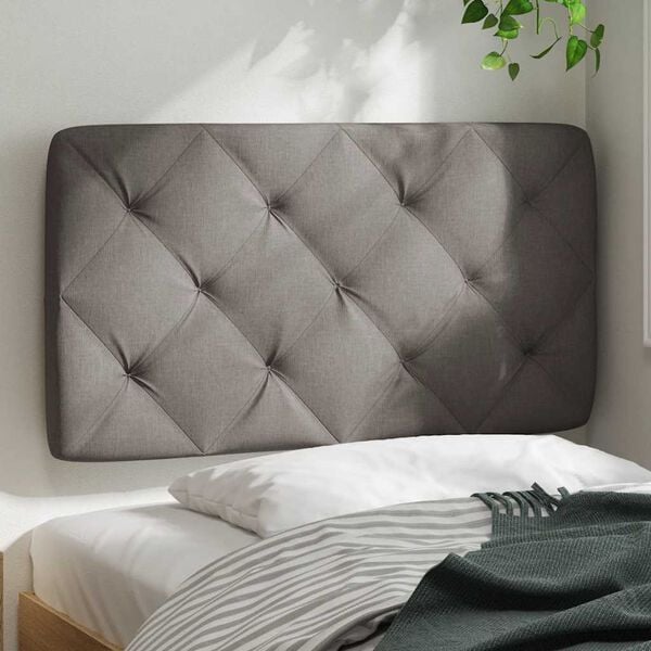 vidaXL Coussin de t&ecirc;te de lit taupe 90 cm tissu