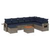 vidaXL Ensemble de canap&eacute; de jardin 9 pcs avec coussins gris r&eacute;sine tress&eacute;e