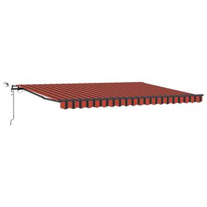 vidaXL Auvent automatique capteur de vent LED 450x350 cm Orange marron