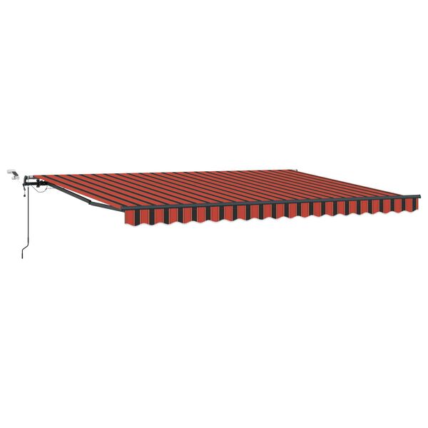 vidaXL Auvent automatique capteur de vent LED 450x350 cm Orange marron
