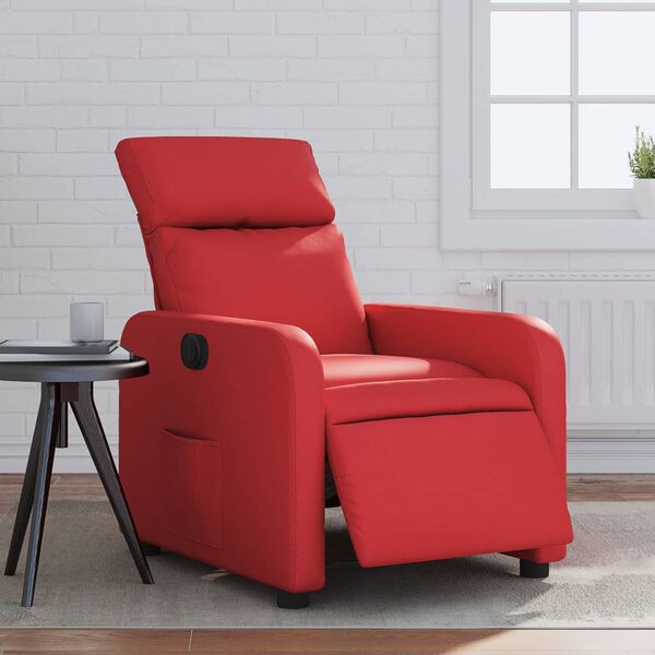vidaXL Fauteuil inclinable &eacute;lectrique Rouge Similicuir