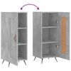 vidaXL Buffet Gris b&eacute;ton 34,5x34x90 cm Bois d'ing&eacute;nierie