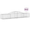 vidaXL Paniers &agrave; gabions arqu&eacute;s 12 pcs 300x50x40/60 cm fer galvanis&eacute;