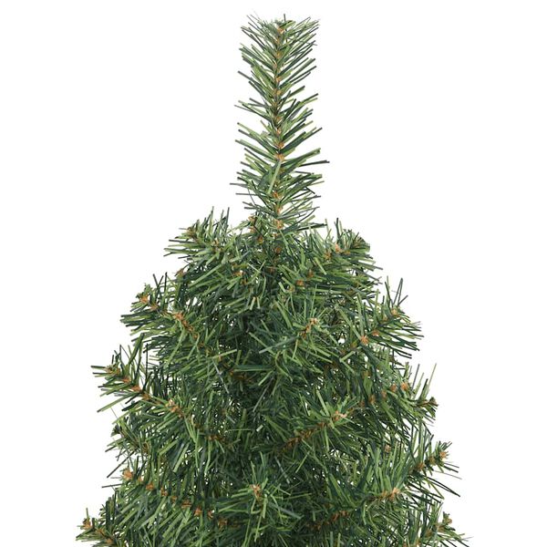 vidaXL Sapin de Noël artificiel mince avec support vert 150 cm PVC