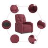vidaXL Fauteuil inclinable &eacute;lectrique rouge bordeaux tissu