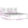 vidaXL Cadre de lit m&eacute;tal sans matelas et t&ecirc;te de lit blanc 183x213 cm