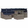 vidaXL Ensemble de canap&eacute; de jardin 7 pc Gris polyrotin