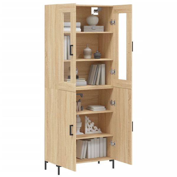 vidaXL Buffet haut Ch&ecirc;ne sonoma 69,5x34x180 cm Bois d'ing&eacute;nierie