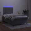 vidaXL Sommier &agrave; lattes de lit avec matelas LED gris fonc&eacute; 120x190 cm