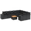 vidaXL Salon de jardin 10 pcs avec coussins noir r&eacute;sine tress&eacute;e