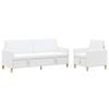 vidaXL Canap&eacute; avec rangement 2 pc Blanc Polyester
