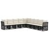 vidaXL Ensemble de canap&eacute; de jardin 9 pcs Noir polyrotin