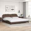 vidaXL Lit Viana avec matelas marron 200x200 cm similicuir