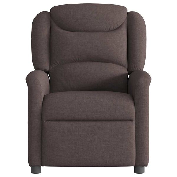 vidaXL Fauteuil de massage inclinable Marron foncé Tissu