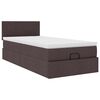 vidaXL Lit ottoman avec matelas marron foncé 90x200 cm tissu
