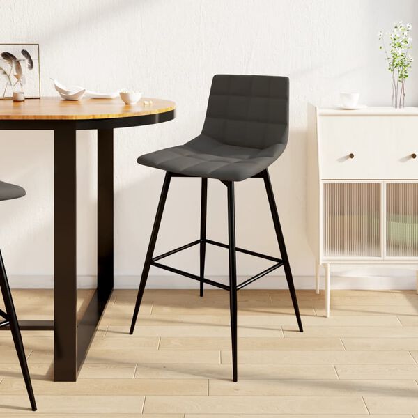 vidaXL Tabouret de bar Gris fonc&eacute; Velours