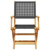 vidaXL Chaises de jardin lot de 2 noir bois massif d'acacia et rotin