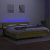 vidaXL Sommier &agrave; lattes de lit et matelas et LED Vert 200x200 cm Tissu