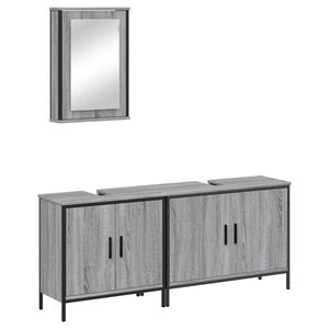 vidaXL Ensemble de meubles de salle de bain 3 pcs Sonoma gris