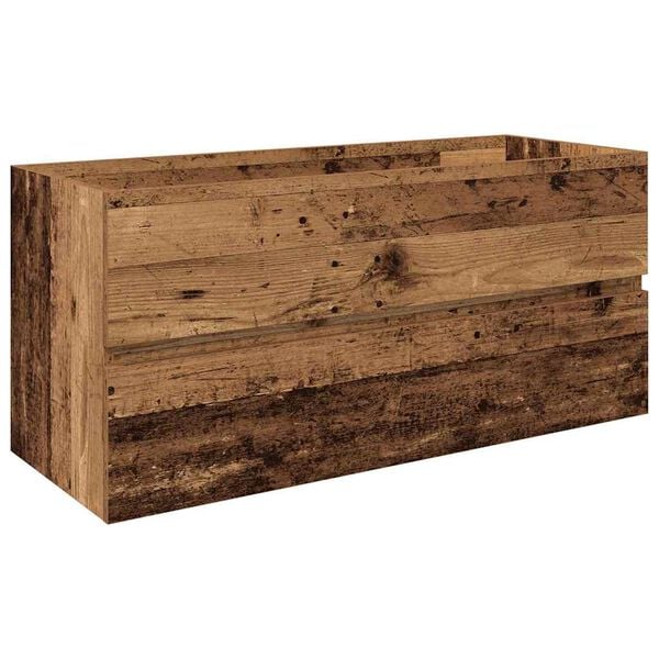 vidaXL Meuble lavabo avec bassin et robinet int&eacute;gr&eacute;s vieux bois