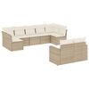 vidaXL Salon de jardin avec coussins 9 pcs beige r&eacute;sine tress&eacute;e