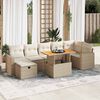 vidaXL Salon de jardin avec coussins 5 pcs beige r&eacute;sine tress&eacute;e acacia