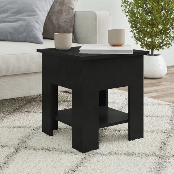 vidaXL Table basse noir 40x40x42 cm bois d'ingénierie