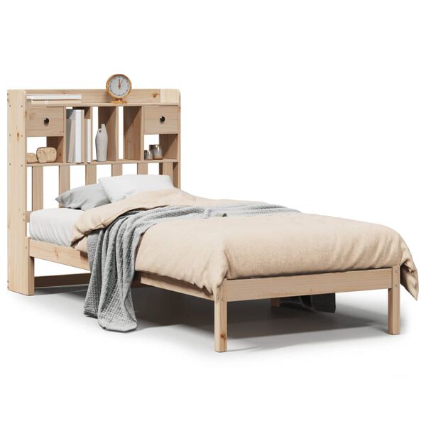 vidaXL Lit biblioth&egrave;que sans matelas 75x190 cm bois de pin massif