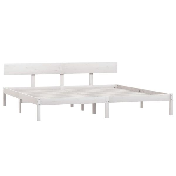 vidaXL Cadre de lit sans matelas blanc bois massif