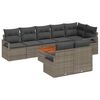vidaXL Ensemble de canap&eacute; de jardin 9 pc Gris polyrotin